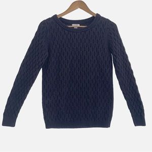 Old Navy Winter Fall Black Techno Stitch Crew Chunky Knit Sweater Shirt Top M